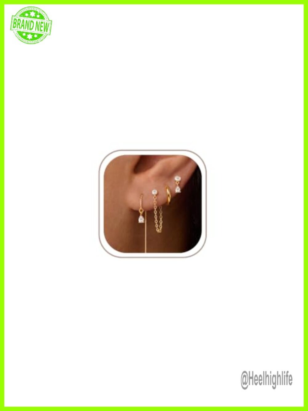 4 Pairs 14K Gold Plated Hypoallergenic Earrings for Women Sensitive Ears